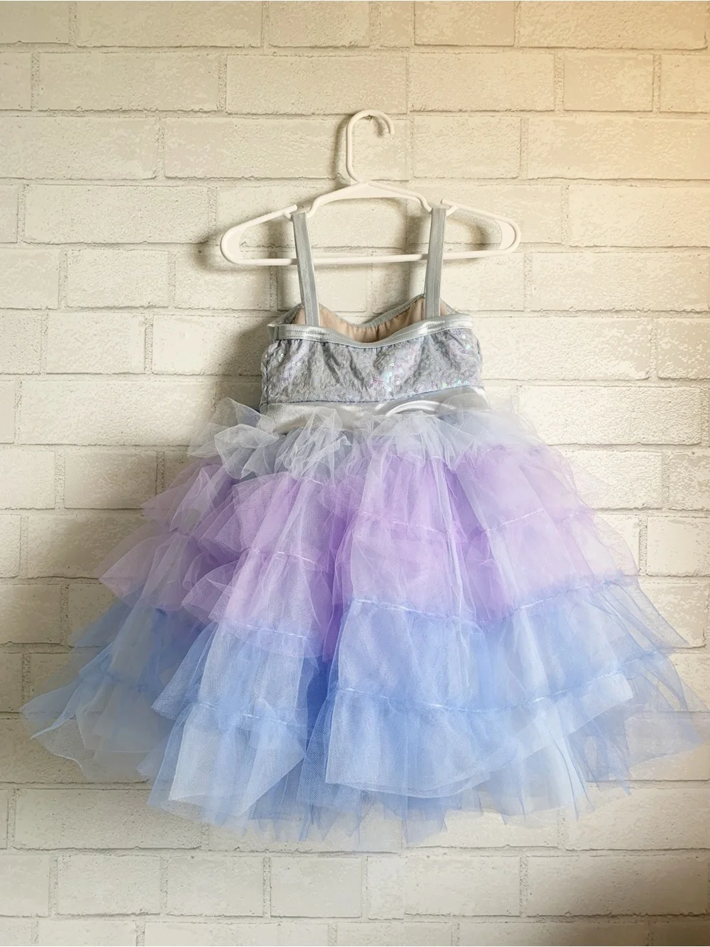 Weissman Girl Sequin Bodice Lavender and Light Blue Tulle Dance Costume XSC /4T